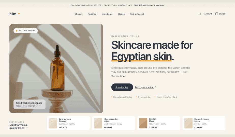 Skincare brand concept mockup