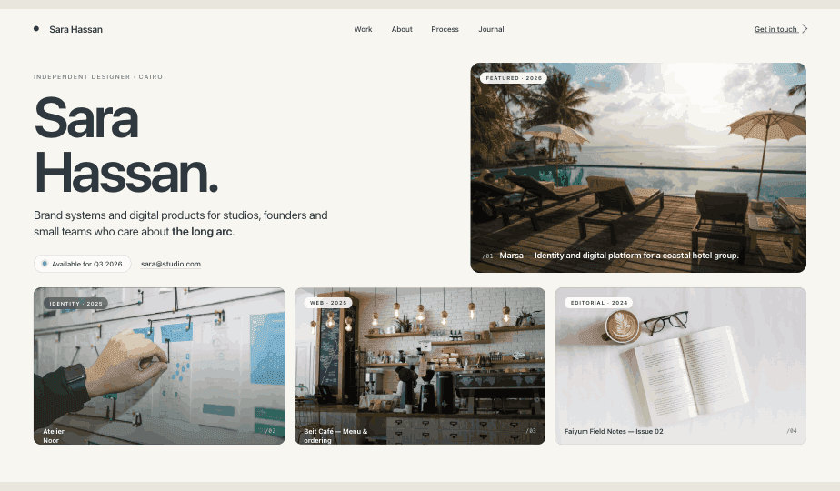Portfolio template preview